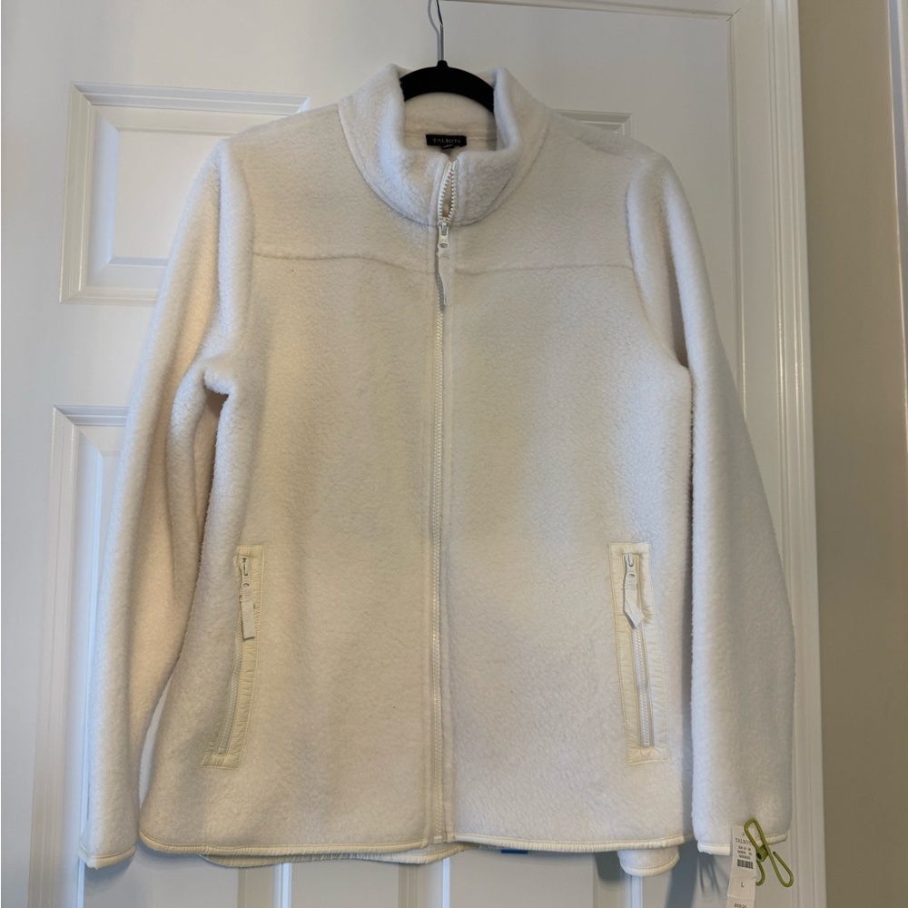 Cozy Talbots size large NWT (but came off) White Fleece Jacket